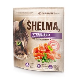 SHELMA Sterilizzato Ricco di salmone - cibo secco per gatti - 750g