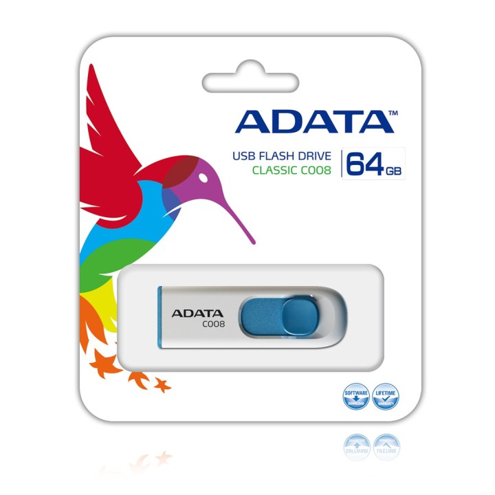 ADATA 64GB C008 USB chiavetta USB USB Type-A 2.0 blu bianco