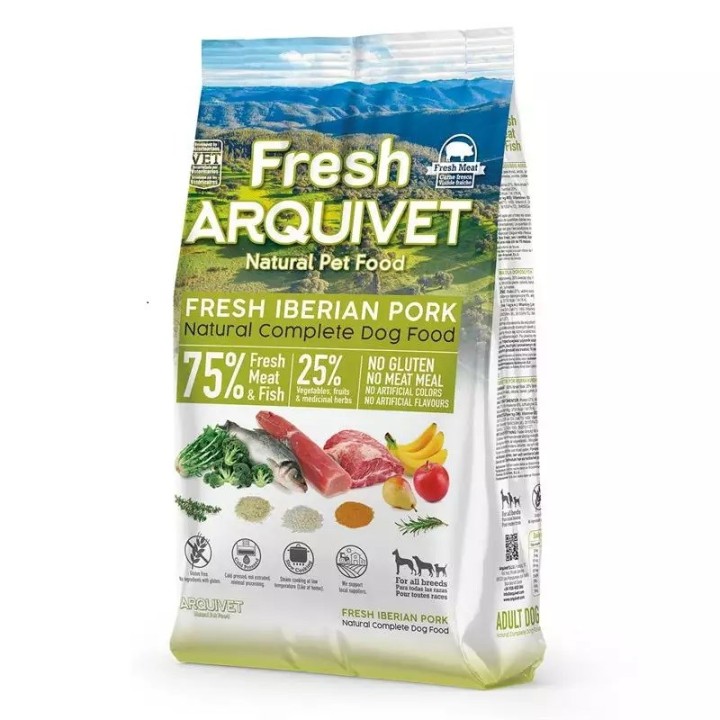 ARQUIVET Maiale iberico fresco e pesce - cibo semiumido per cani - 2 5kg