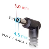 Akyga alimentatore per notebook AK-ND-26 19.5V/4.62A 90W 4.5x3.0 mm + pin HP alimentatore/invertitore da interno nero