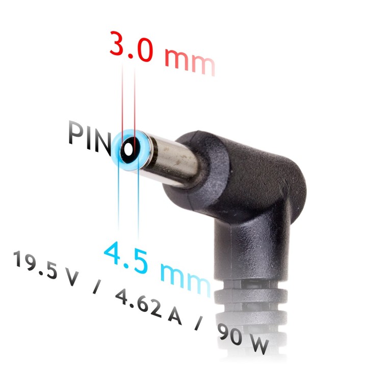 Akyga alimentatore per notebook AK-ND-26 19.5V/4.62A 90W 4.5x3.0 mm + pin HP alimentatore/invertitore da interno nero