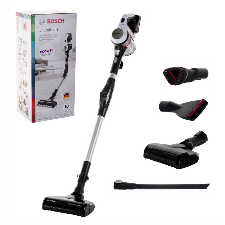 Bosch BBS711W aspirapolvere a bastone/scope elettrica Senza sacchetto 0.3 L Nero Acciaio inox Bianco