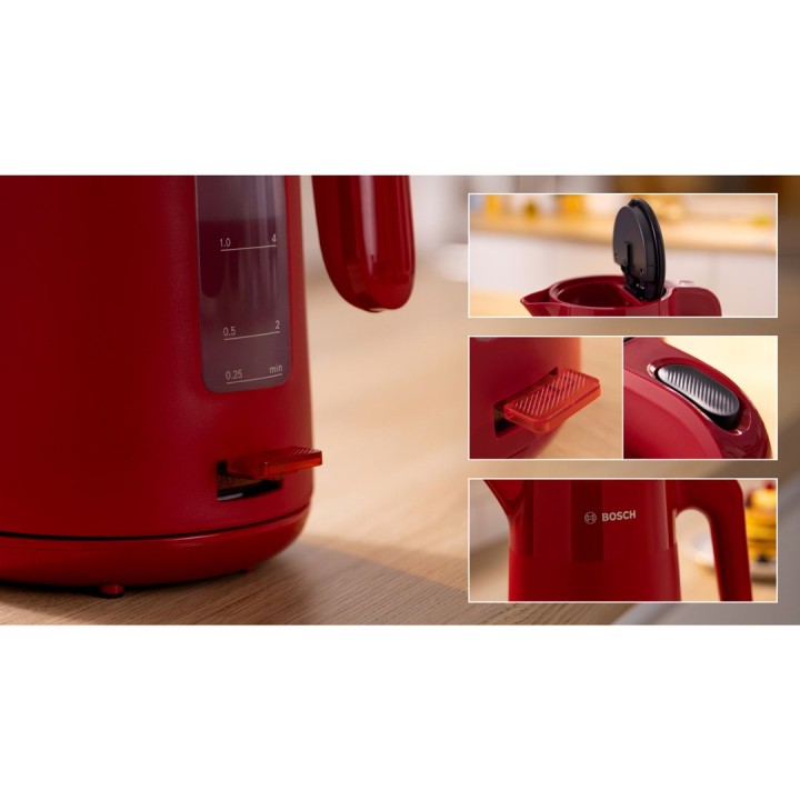 Bosch TWK2M164 bollitore elettrico 1.7 L 2400 W nero grigio rosso