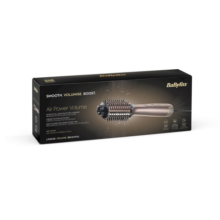 BaByliss AS95E Spazzola ad aria calda Air Power Volume champagne 1000 W