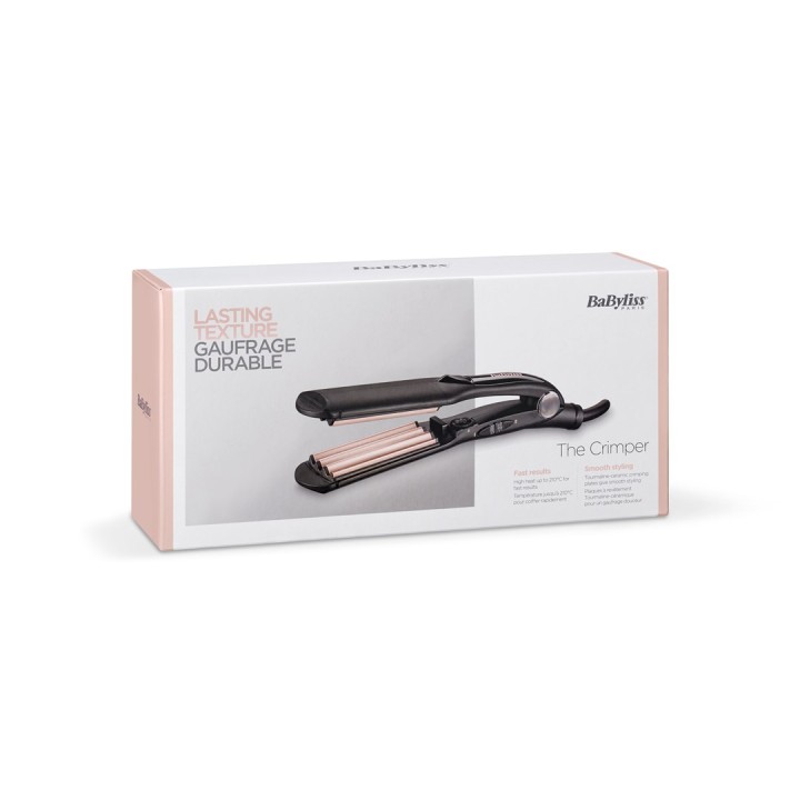 BaByliss The Crimper Piastra ondulante Caldo Nero Rosa 70.9 (1.8 m)