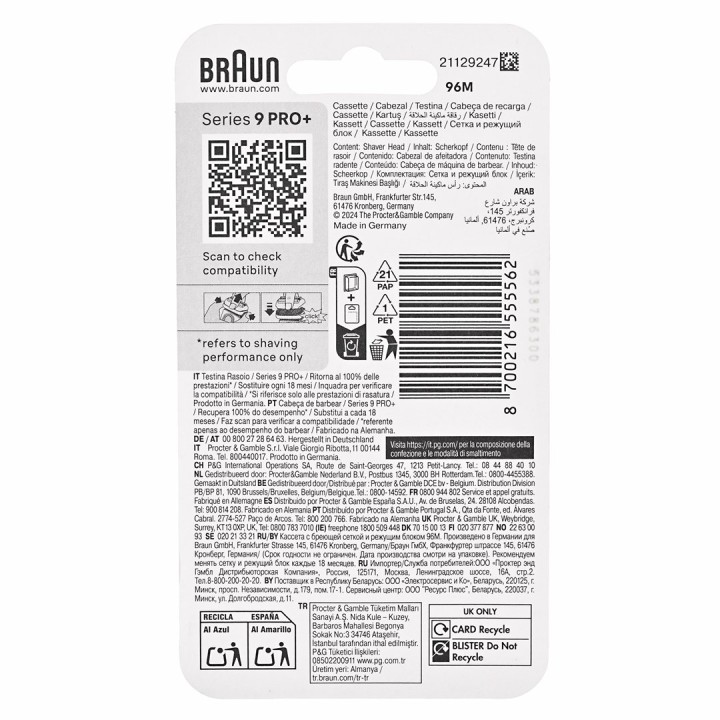 BRAUN Series 9 PRO+ Braun testina di ricambio