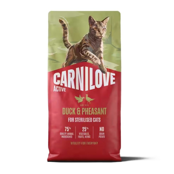 CARNILOVE Active Cat Anatra & Fagiano Sterilizzato - cibo secco per gatti - 6kg