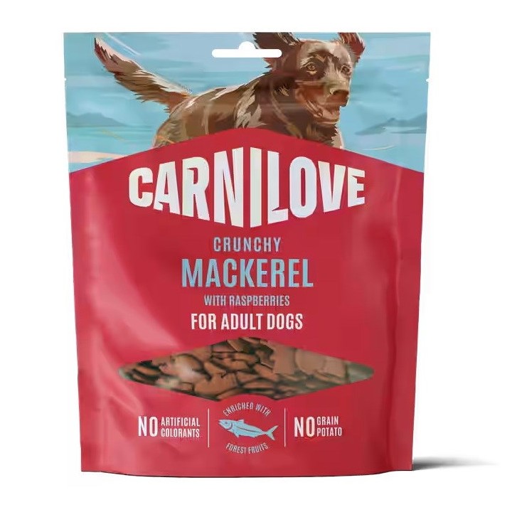 CARNILOVE Crunchy Sgombro con lamponi - snack per cani - 200g