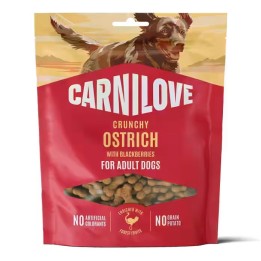 CARNILOVE Crunchy Struzzo con more - snack per cani - 200g