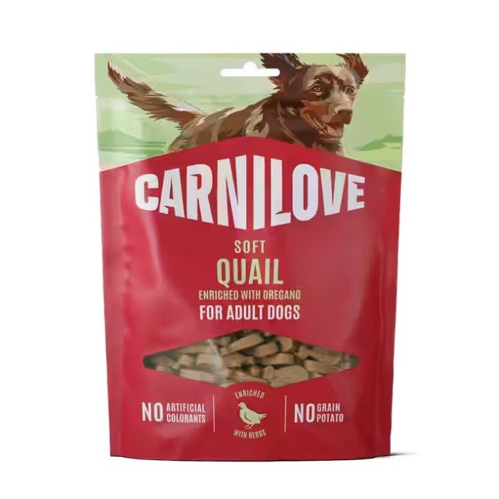 CARNILOVE Soft Quaglia arricchita con origano - snack per cani - 200g