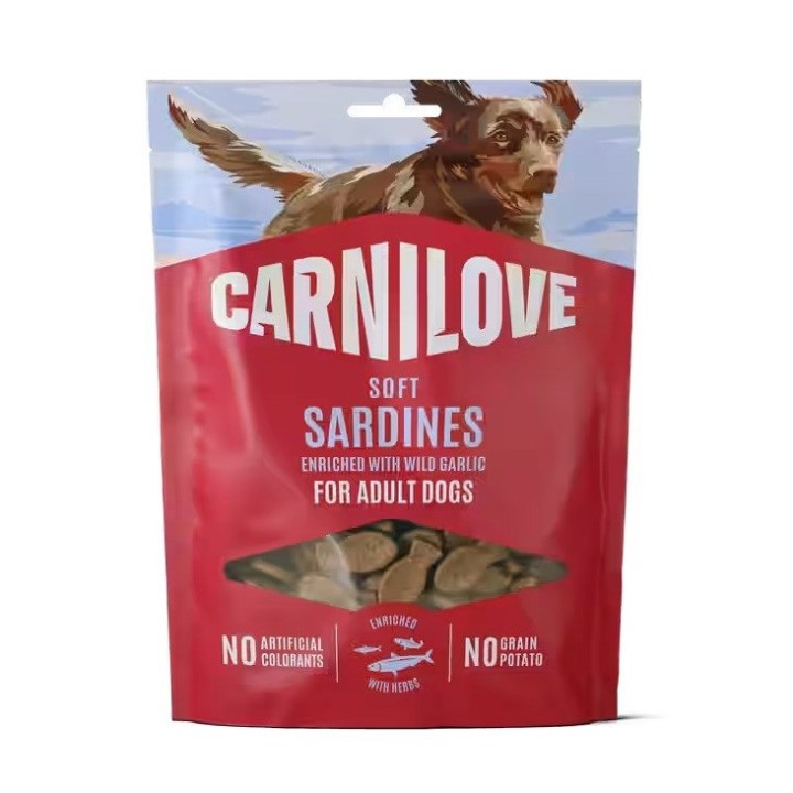 CARNILOVE Soft Sardine arricchite con aglio selvatico - snack per cani - 200g