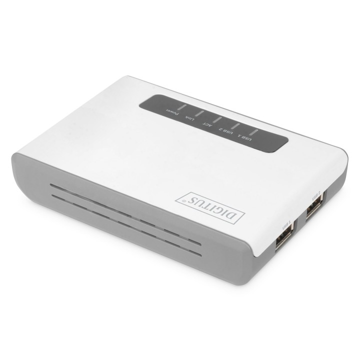 Digitus 2 Porta USB 2.0 Server di rete wireless multifunzionale 300 Mbps
