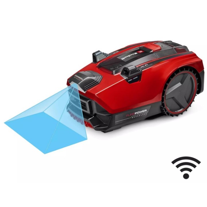 Einhell Flexo Cam Plus 600 Robot tagliaerba Batteria Nero Rosso Argento