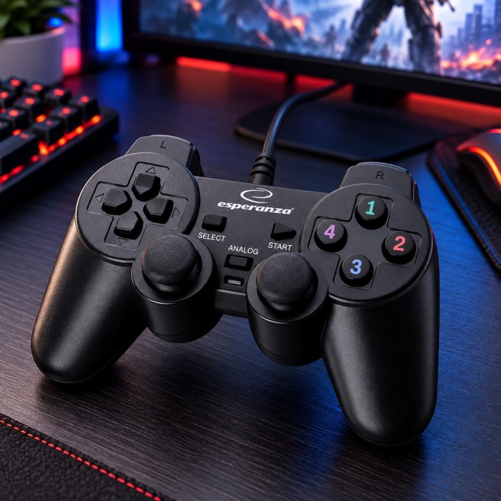 Esperanza EG102 controller gaming nero USB 2.0 gamepad analogico/digitale PC Playstation 3