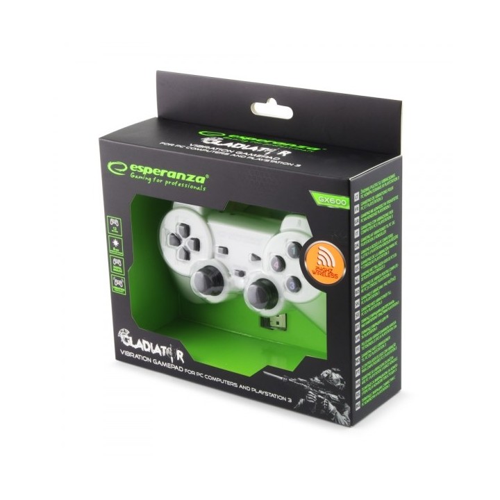 Esperanza EGG108W Controller gaming nero bianco RF Gamepad analogico / digitale PC Playstation 3