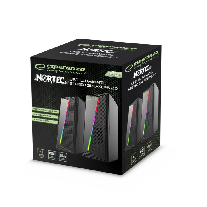 Esperanza EGS106 Altoparlanti 2.0 LED nero 6W
