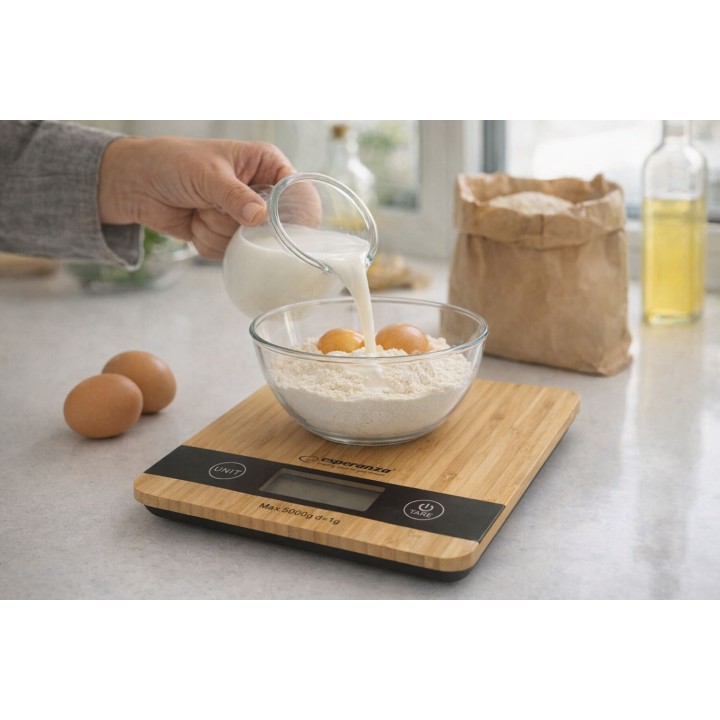 Esperanza EKS005 Bilancia da cucina elettronica Bambus Piano Rettangolare