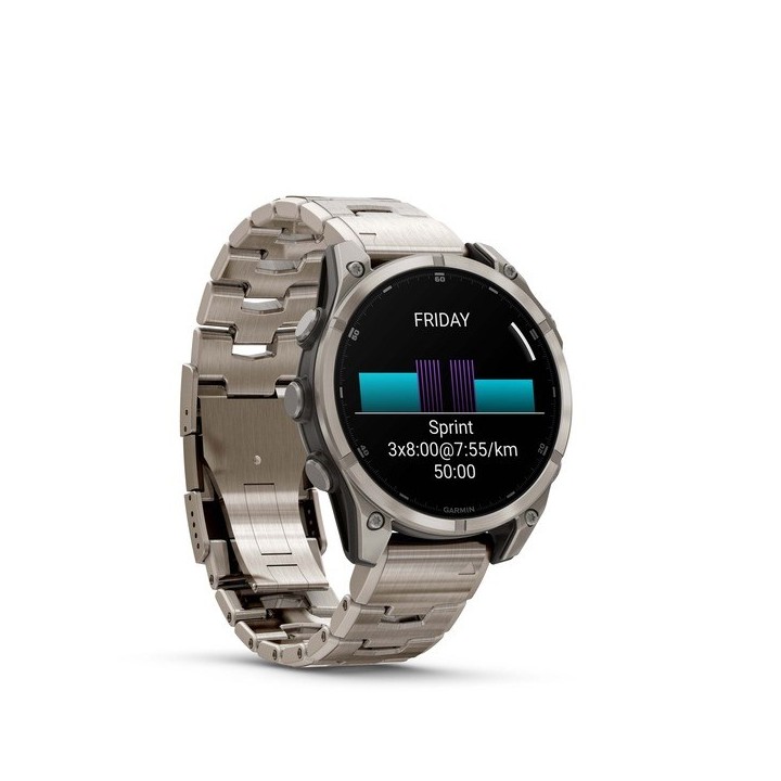 Garmin Fenix 8 3.56 cm (1.4 ) AMOLED 47 mm Digitale 454 x 454 pixel touchscreen titanio Wi-Fi GPS (satellite)