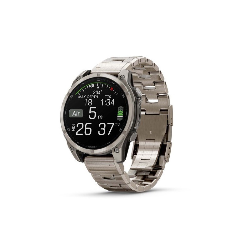 Garmin Fenix 8 3.56 cm (1.4 ) AMOLED 47 mm Digitale 454 x 454 pixel touchscreen titanio Wi-Fi GPS (satellite)