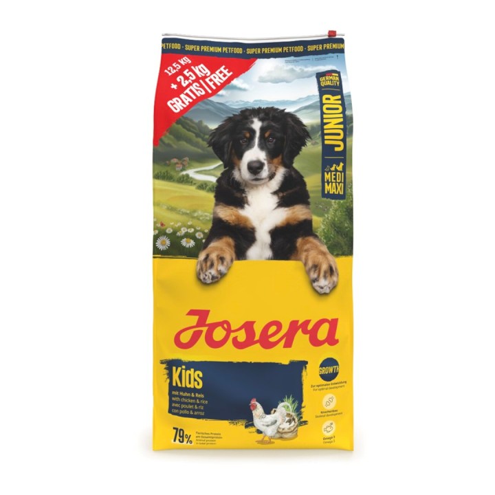 JOSERA Junior Kids Medium/Max Pollo - cibo secco per cani - 12.5kg + 2.5kg