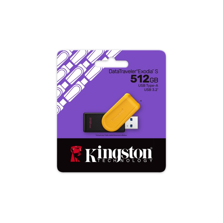 Kingston Technology DataTraveler 512GB Portatile USB 3.2 Gen 1 Exodia S (nero/giallo)
