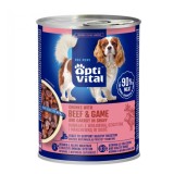 OPTIVITAL bocconcini con manzo, selvaggina e carote in salsa - cibo umido per cani - 415g