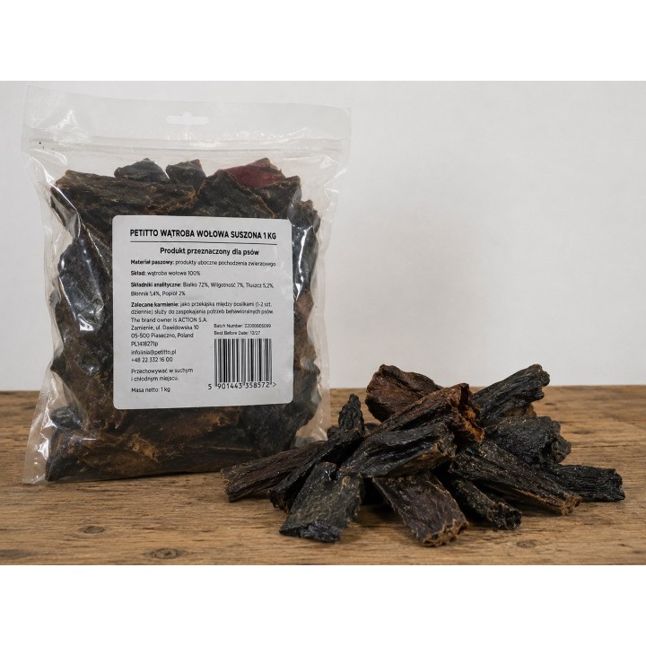 PETITTO Fegato di manzo essiccato Mono - snack per cani - 1kg