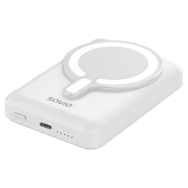 Savio BA-13 power bank 10000 mAh ricarica wireless bianco
