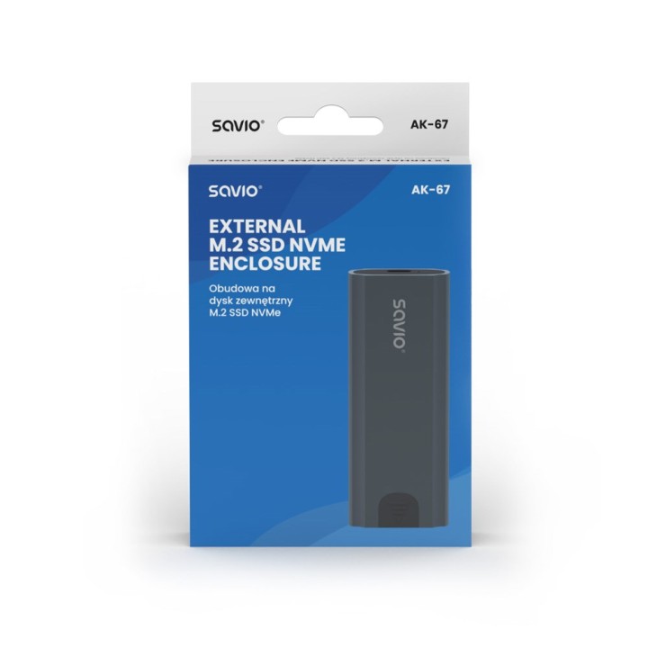 Savio M.2 SSD NVMe case esterno USB-C 3.1 AK-67 grigio