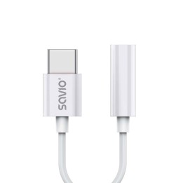 USB Type 3.1 C (M) – Jack 3.5mm (F) adattatore audio bianco SAVIO AK-51