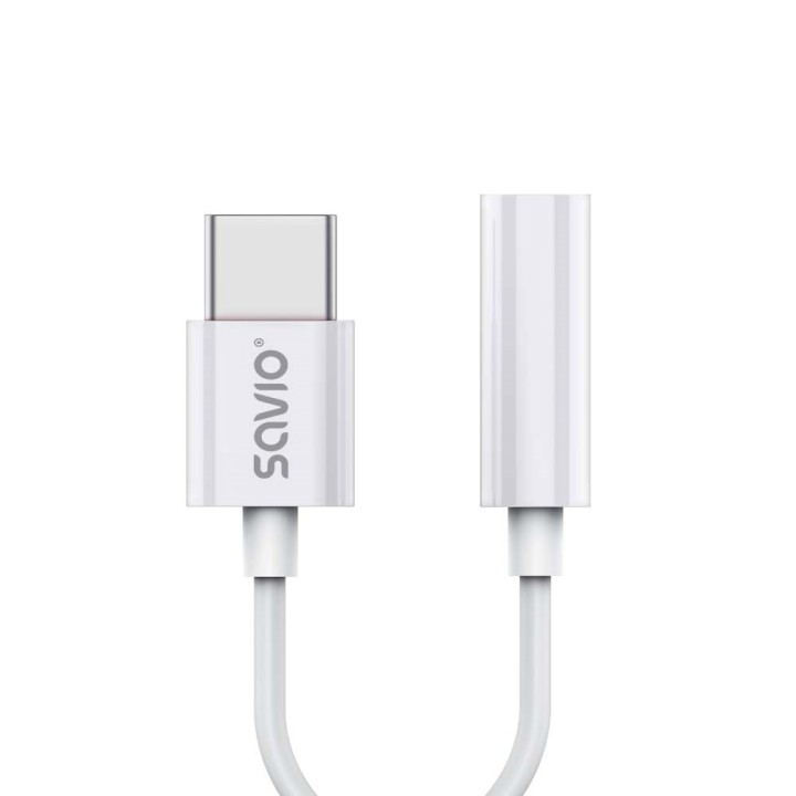 USB Type 3.1 C (M) – Jack 3.5mm (F) adattatore audio bianco SAVIO AK-51