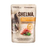 SHELMA Ricco di pollo in salsa - cibo umido gatti - 85g