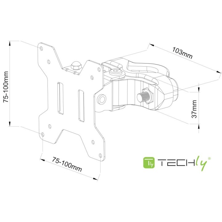 Techly ICALCD100BK Scrivania nera