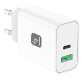Techly IPW-USB-30WACG caricabatterie dispositivi mobili Universal Bianco AC Ricarica rapida Da interno