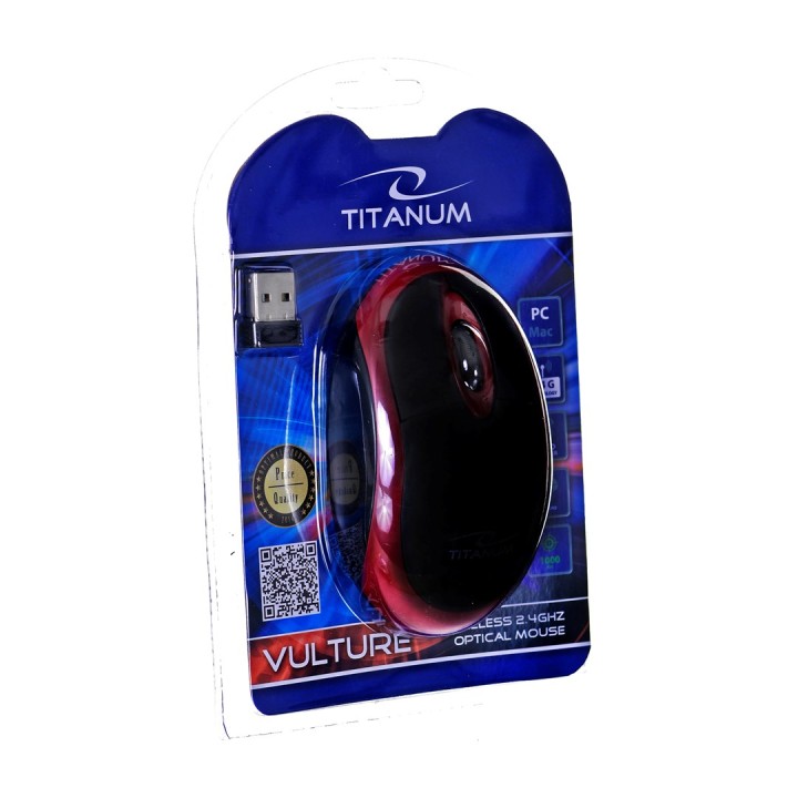 Titanum TM116E Mouse wireless 3D 2.4GHZ nero / rosso