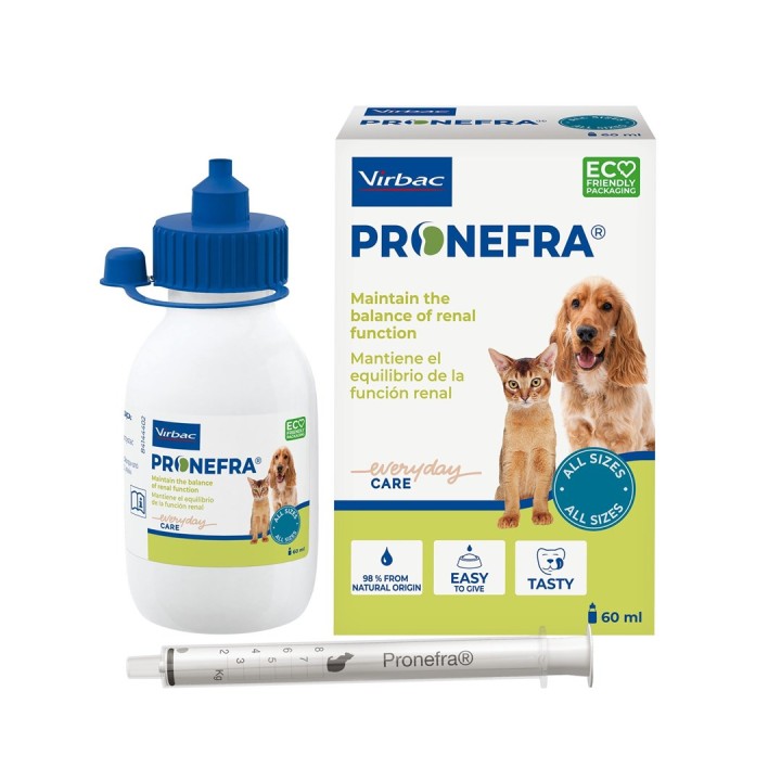 VIRBAC Pronefra Kidney supporto - integratori per cani e gatti - 60ml
