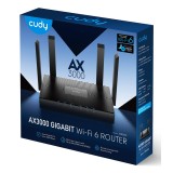 Cudy WR3000 router wireless Gigabit Ethernet Dual-band (2.4 GHz / 5 GHz) Nero