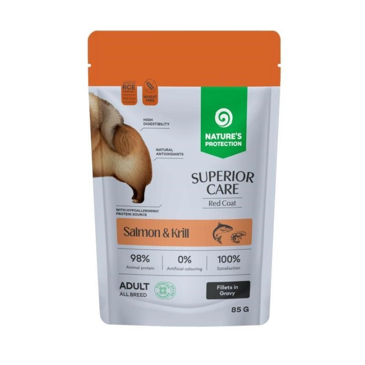 NATURE'S PROTECTION Superior Care Red coat Salmone&Krill - cibo umido per cani - 85g