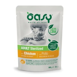 OASY Cibo umido per gatti bocconcini in salsa pollo sterilizzato - 85g