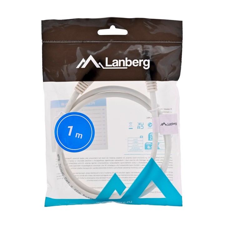 Lanberg PCU6-10CC-0100-W Cavo di rete bianco 1 m Cat6 U/UTP (UTP)