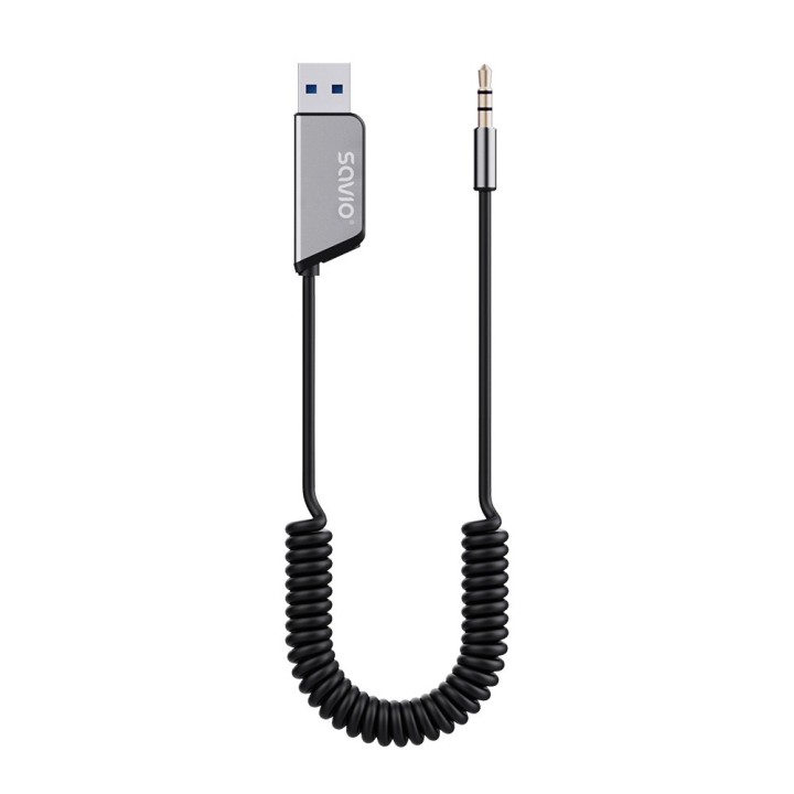 Savio TR-16 Adattatore trasmettitore AUX con funzione vivavoce Bluetooth 5.3 Google Assistant/Siri