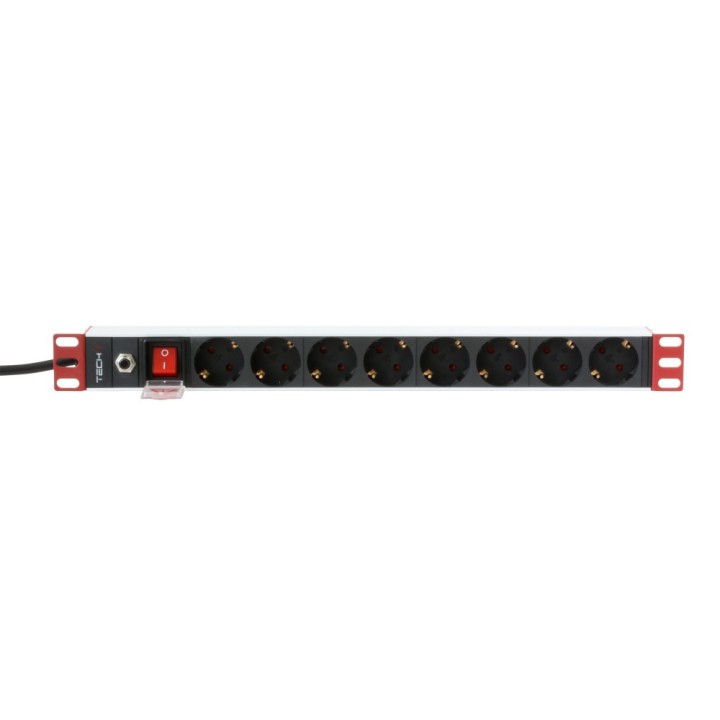 Techly Ciabatta rack 19" 8 prese Schuko