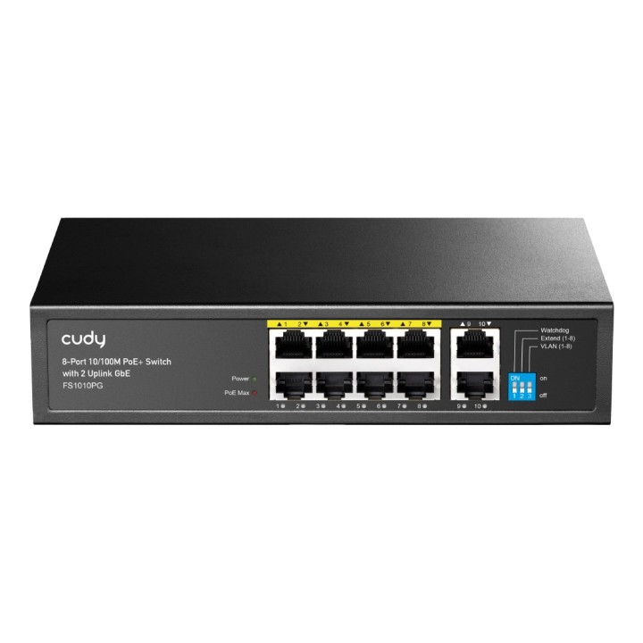 Cudy FS1010PG Switch di rete non gestito Fast Ethernet (10/100) Power over Ethernet (PoE) nero