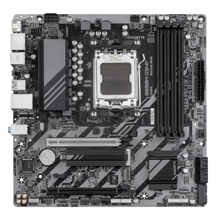 GIGABYTE B850M D3HP Scheda madre - AMD Ryzen 9000 Series CPUs 5+2+2 Phases Digital VRM fino a 8200MHz DDR5 (OC) 1xPCIe 5.0 + 1xP