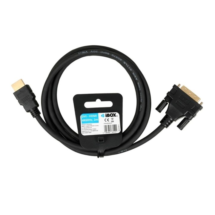 Cavo IBox ITVFHDDVI012 HDMI a DVI FullHD 1080p 2 m nero