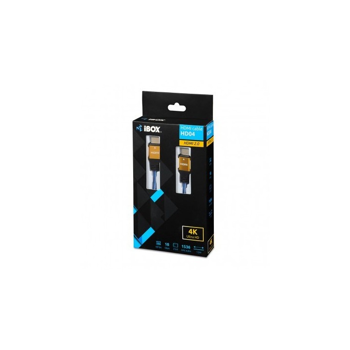 Cavo iBox ITVFHD04 HDMI 1.5 m HDMI Type A (Standard) Nero Blu Oro