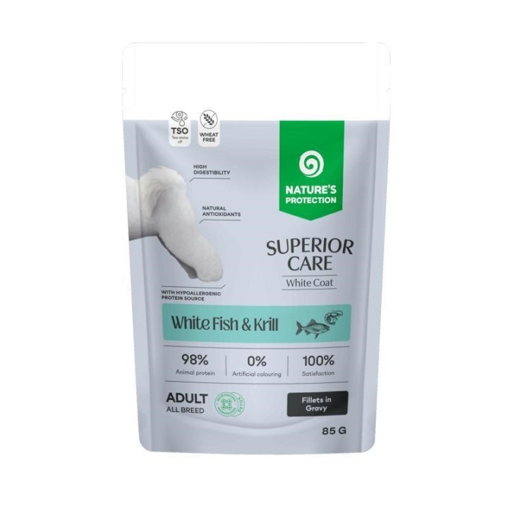 NATURE'S PROTECTION Superior Care Pesce bianco & Krill - cibo umido per cani - 85g