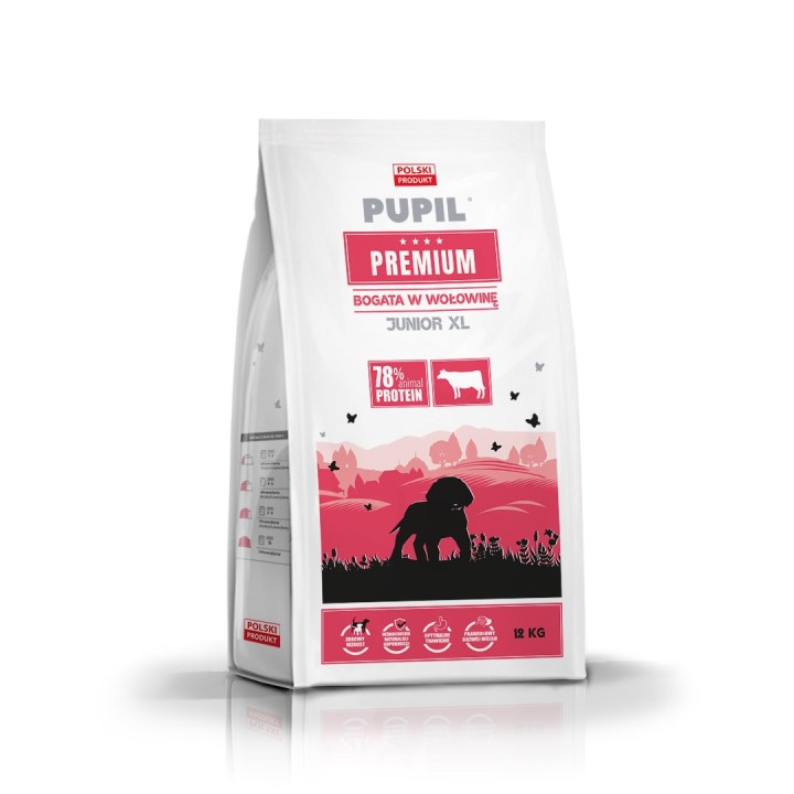 PUPIL Premium Junior Razze grandi e giganti Ricco di manzo - cibo secco cani - 12kg
