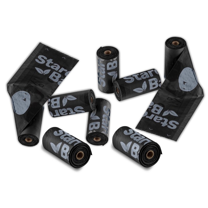 STARCHBAG BIO sacchetti compostabili per rifiuti nero – 8x15 pz