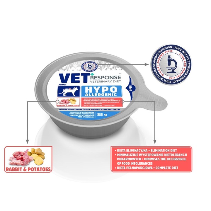 VET RESPONSE Ipoallergenico Coniglio - cibo umido gatti - 85g